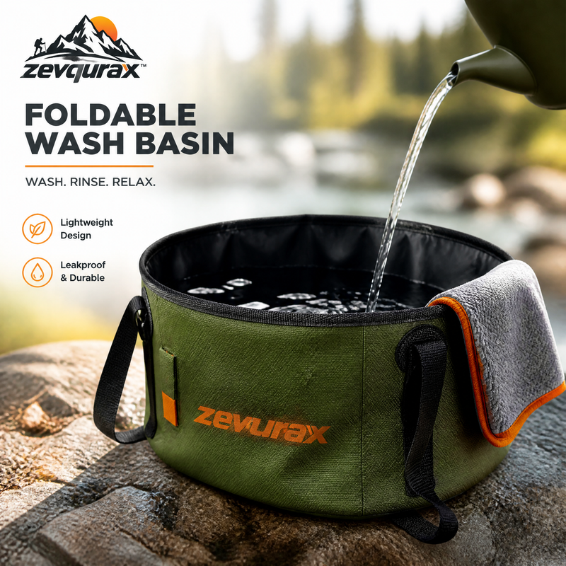 𝒛𝒆𝒗𝒒𝒖𝒓𝒂𝒙™ Foldable Wash Basin