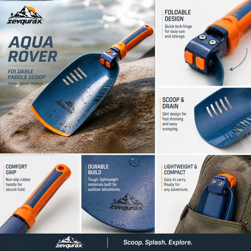 𝒛𝒆𝒗𝒒𝒖𝒓𝒂𝒙™ Aqua Rover Foldable Paddle Scoop — view 1