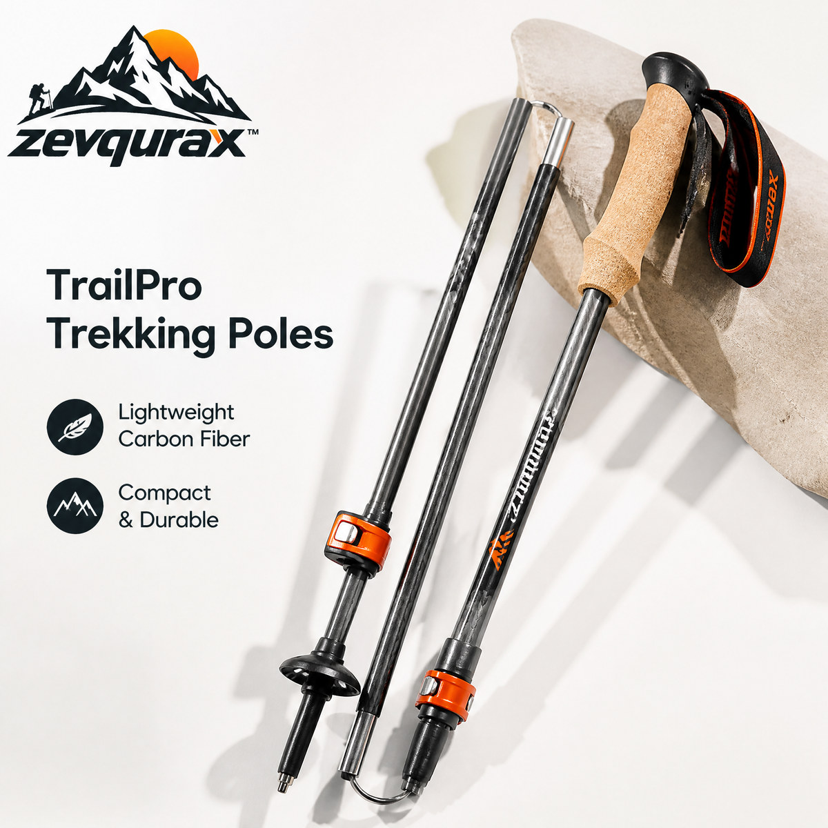𝒛𝒆𝒗𝒒𝒖𝒓𝒂𝒙™ TrailPro Trekking Poles — view 1