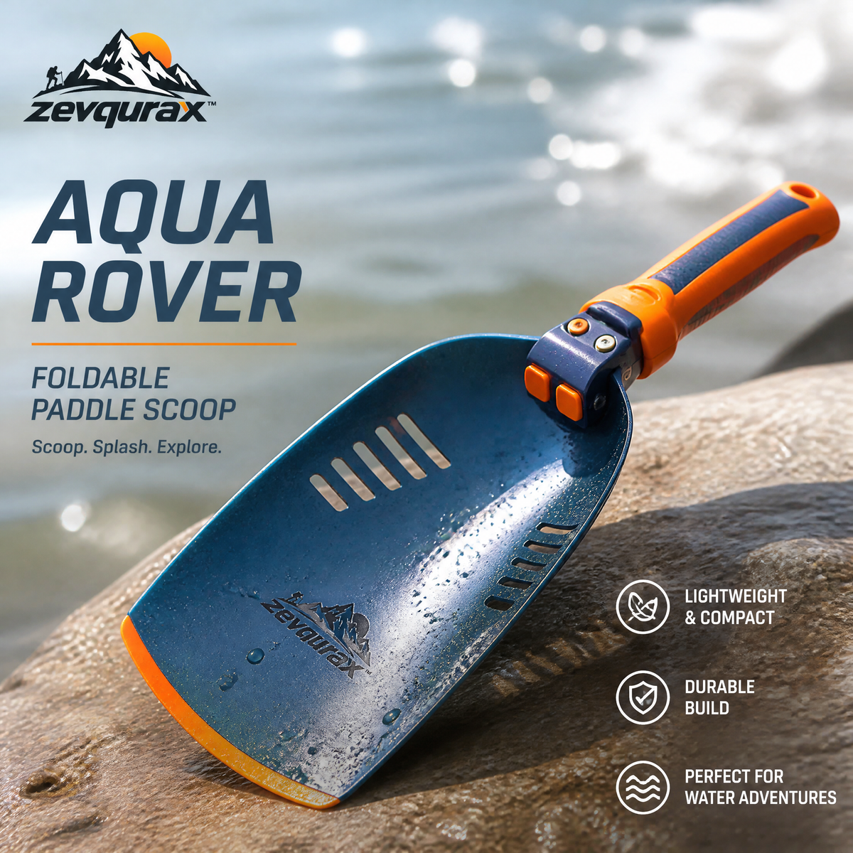 𝒛𝒆𝒗𝒒𝒖𝒓𝒂𝒙™ Aqua Rover Foldable Paddle Scoop — view 2