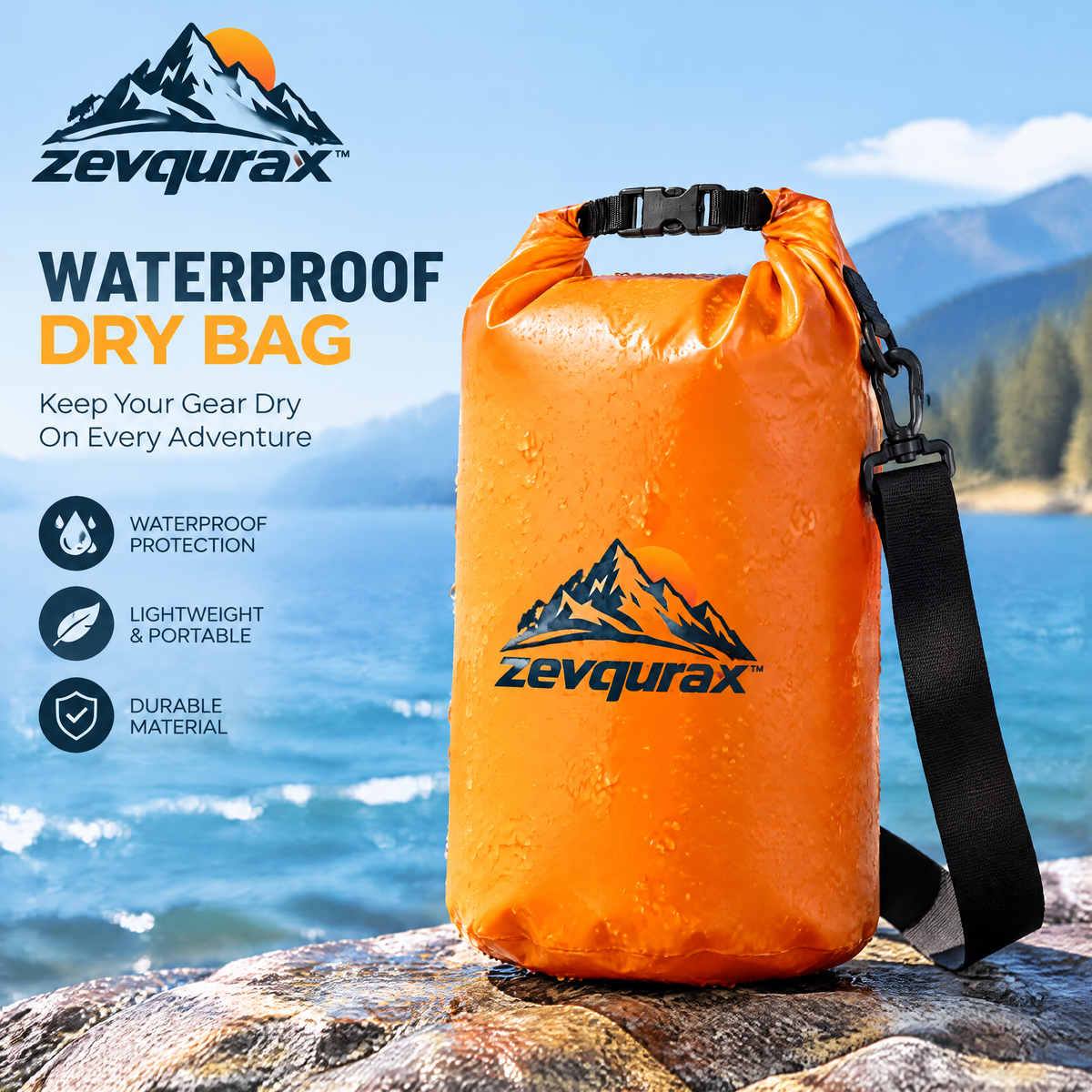 𝒛𝒆𝒗𝒒𝒖𝒓𝒂𝒙™ Waterproof Dry Bag — view 1