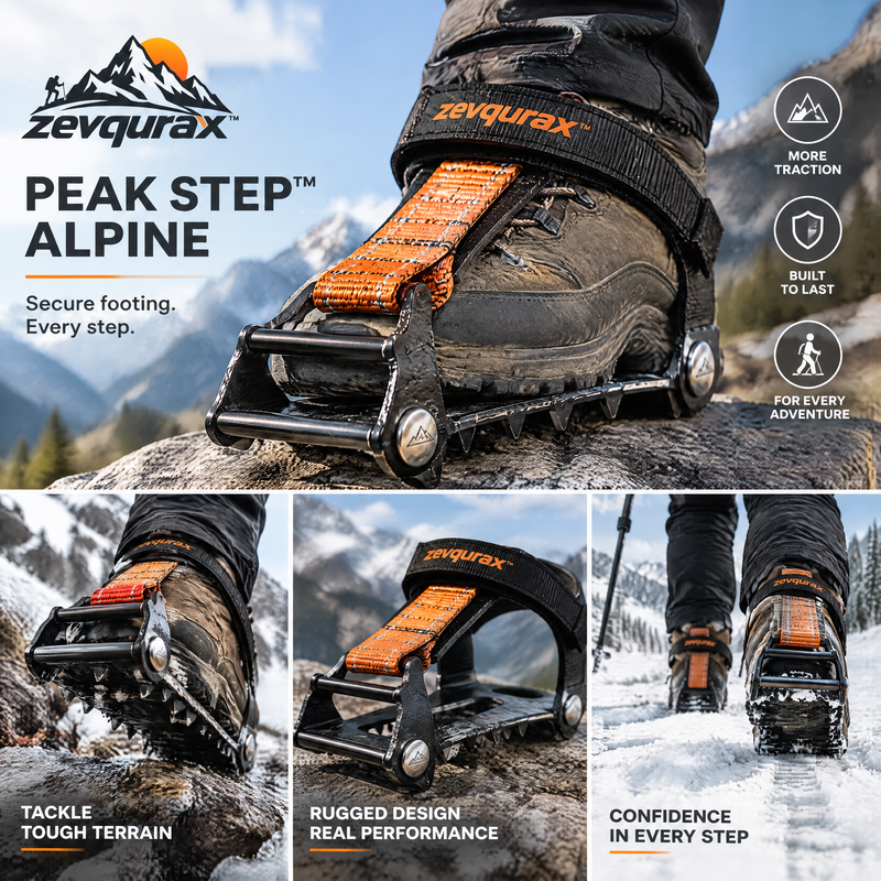 𝒛𝒆𝒗𝒒𝒖𝒓𝒂𝒙™ Peak Step Alpine Traction Cleat