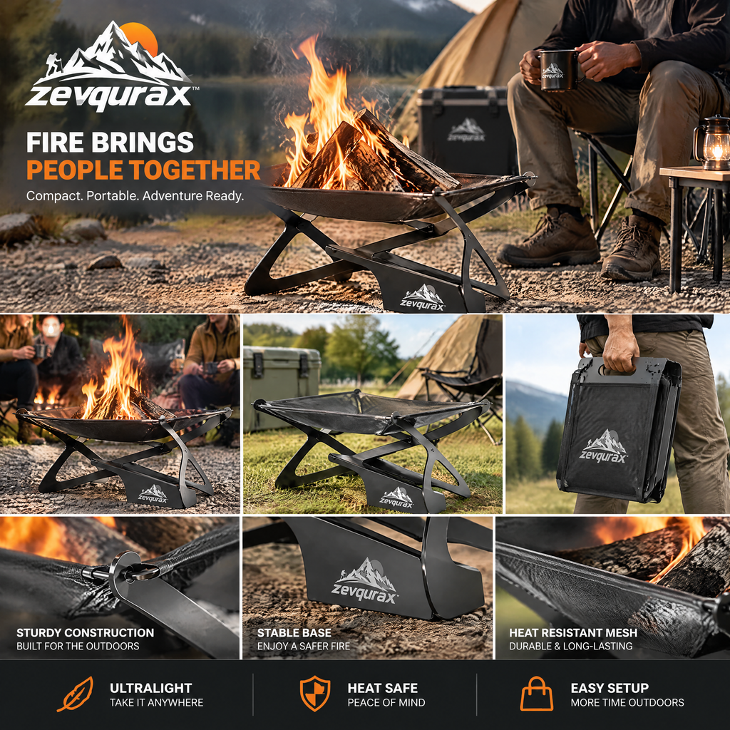 𝒛𝒆𝒗𝒒𝒖𝒓𝒂𝒙™ Foldable Solo Fire Pit — view 2