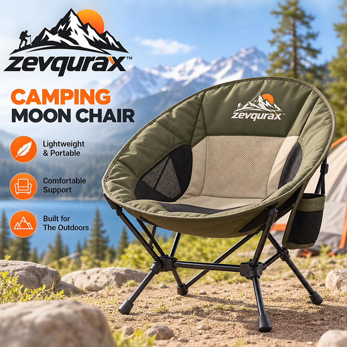 𝒛𝒆𝒗𝒒𝒖𝒓𝒂𝒙™ Camping Moon Chair — view 1