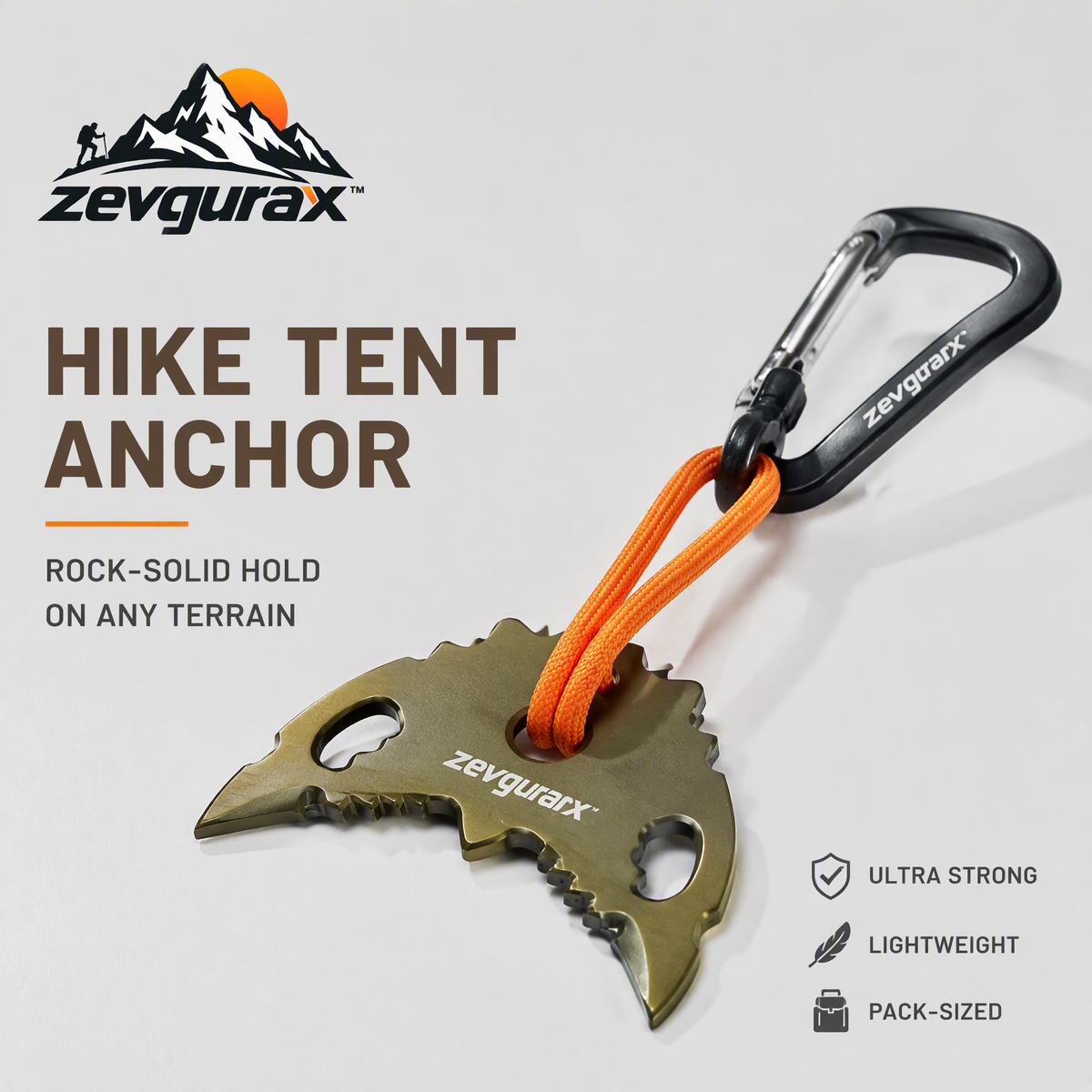 𝒛𝒆𝒗𝒒𝒖𝒓𝒂𝒙™ Hike Tent Anchor — view 1