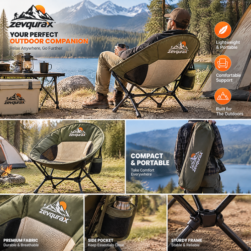 𝒛𝒆𝒗𝒒𝒖𝒓𝒂𝒙™ Camping Moon Chair — view 2