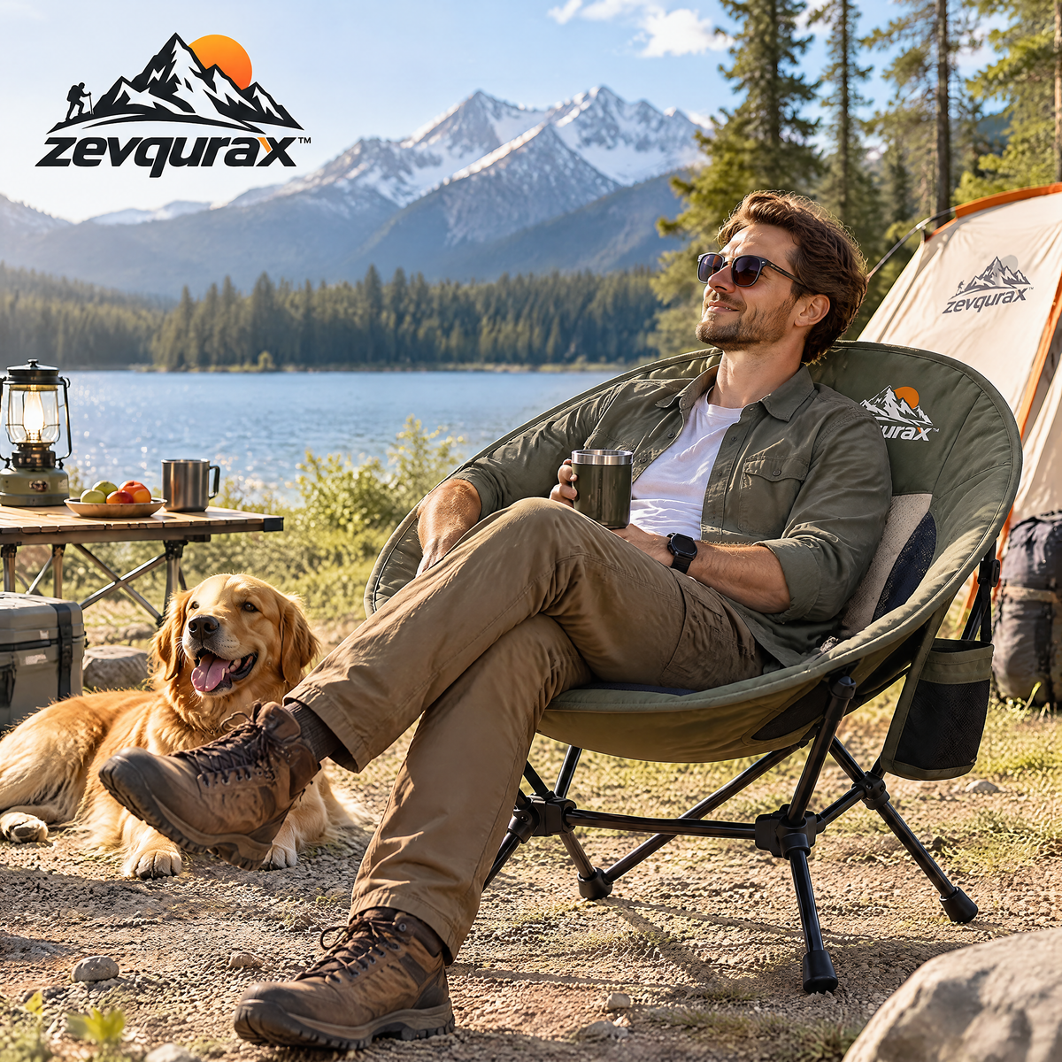 𝒛𝒆𝒗𝒒𝒖𝒓𝒂𝒙™ Camping Moon Chair — view 3