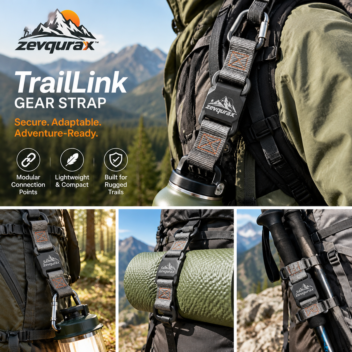 𝒛𝒆𝒗𝒒𝒖𝒓𝒂𝒙™ TrailLink Gear Strap — view 2