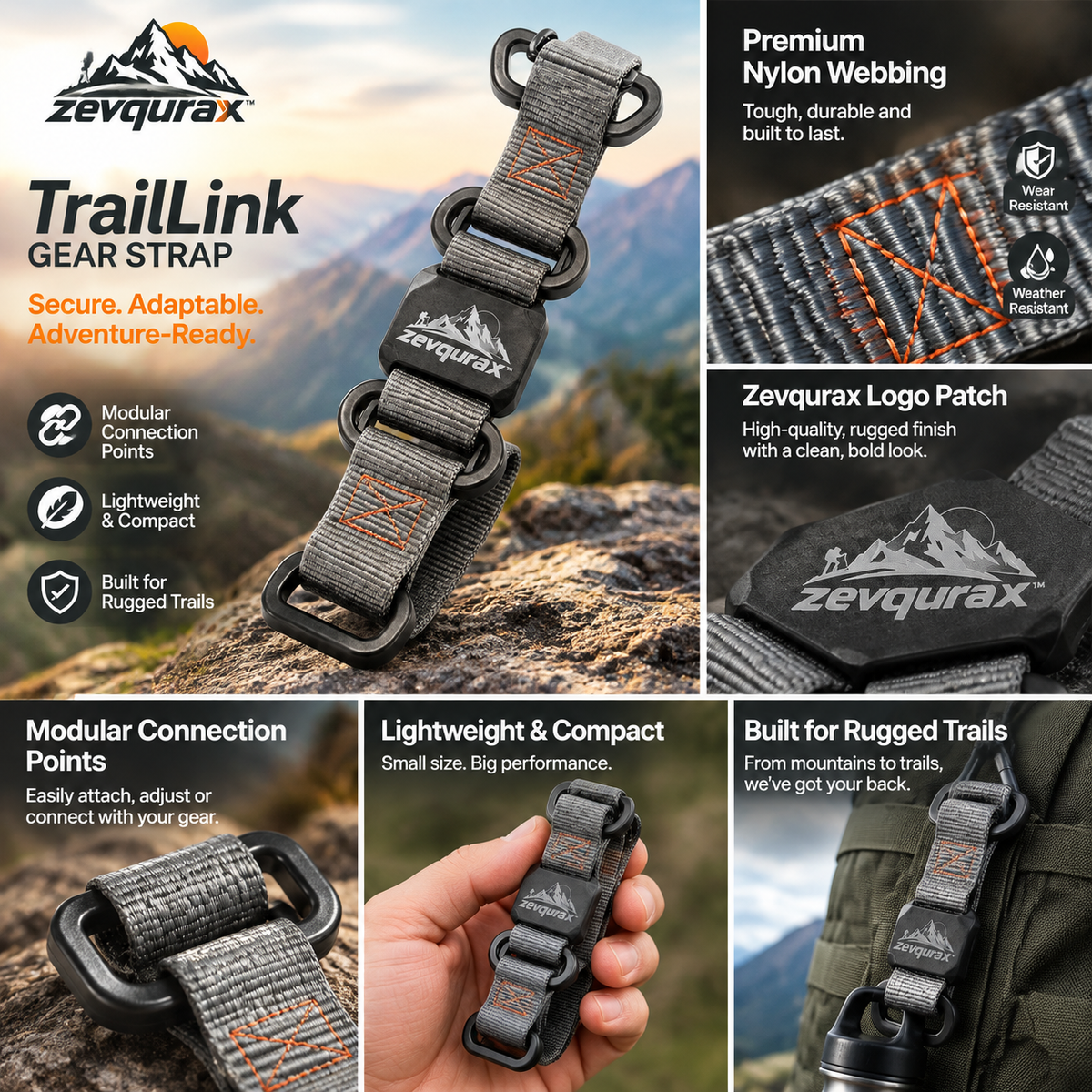 𝒛𝒆𝒗𝒒𝒖𝒓𝒂𝒙™ TrailLink Gear Strap — view 4
