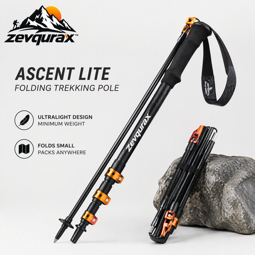𝒛𝒆𝒗𝒒𝒖𝒓𝒂𝒙™ Ascent Lite Folding Trekking Pole — view 1