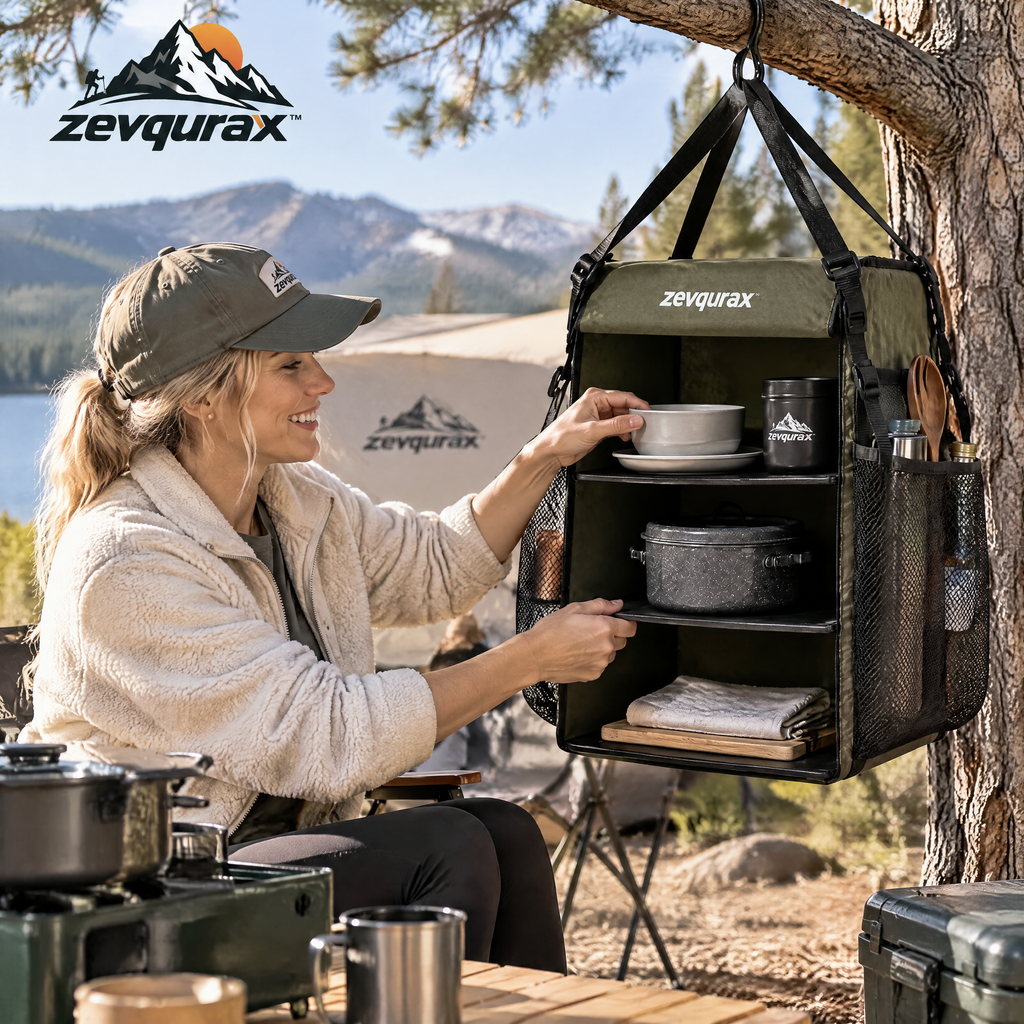 𝒛𝒆𝒗𝒒𝒖𝒓𝒂𝒙™ Camp Kitchen Hanging Shelf — view 3